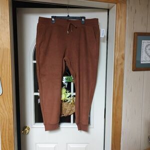 New Old Navy Rust Colored Sherpa Joggers Size Women's XXL